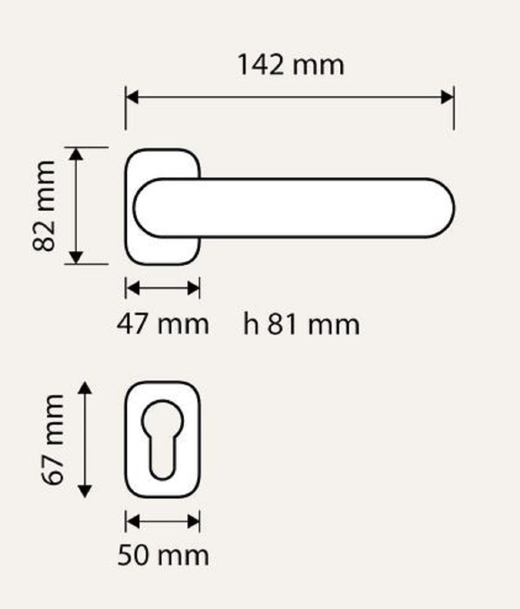 Barock Türgriff Set mit Swarovski Kristallglas 14,2 cm - Made in Italy