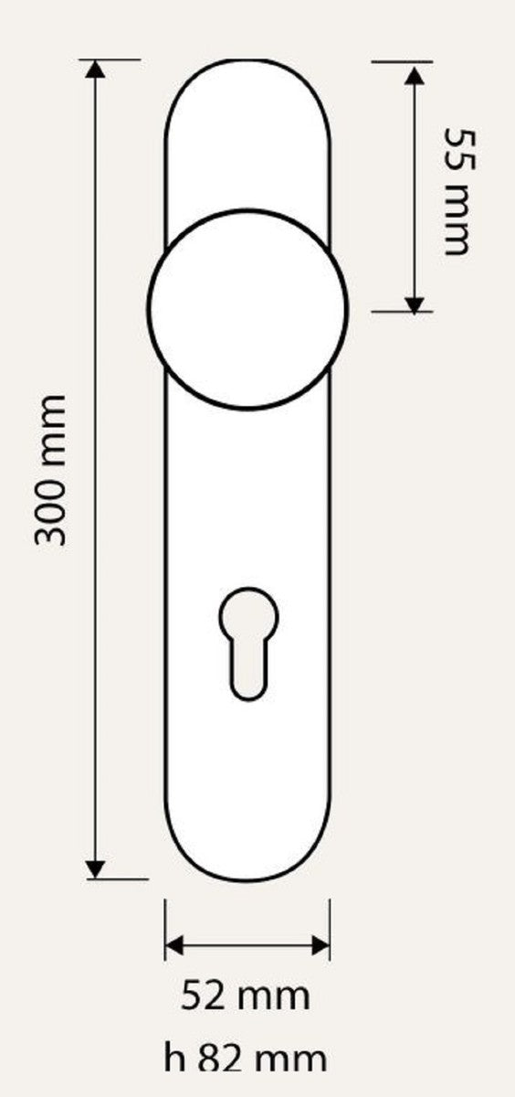 Barock Türknauf Set mit Swarovski Kristallglas H. 30 cm - Made in Italy