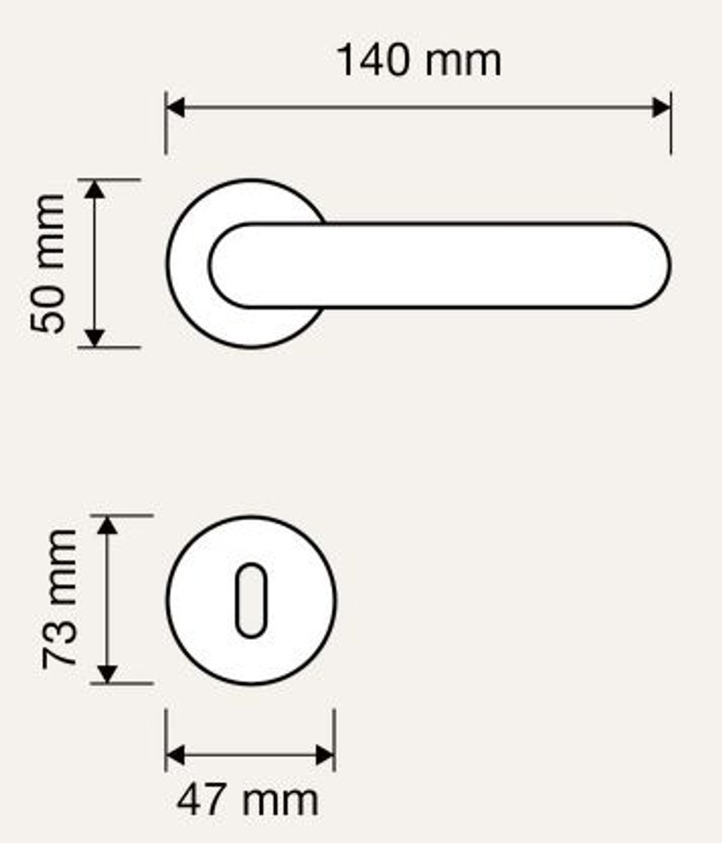 Barock Türklinken Set Messing Patiniert 14 x H. 5 cm - Barockmöbel