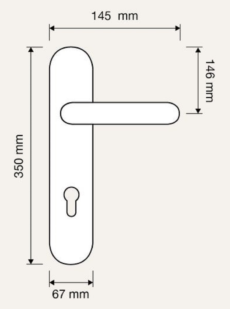 Barock Türklinken Set Messing Patiniert 14,5 x H. 35 cm - Barockmöbel