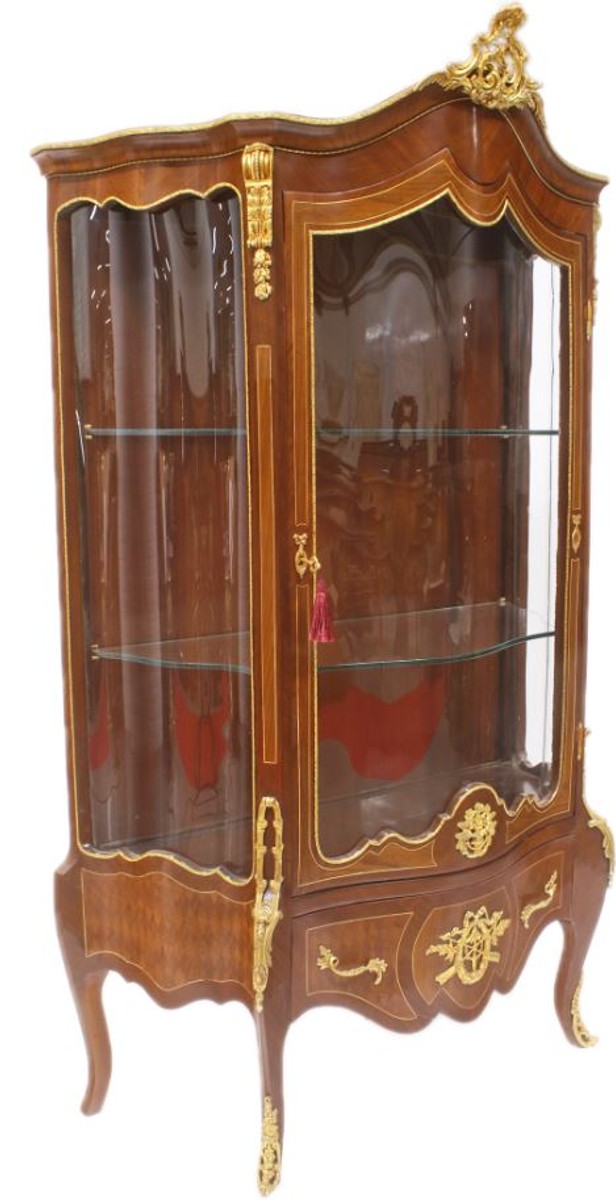 Barock Vitrine 107 x 56 x H. 197 cm - Barock Möbel - Vitrinenschrank - Wohnzimmerschrank