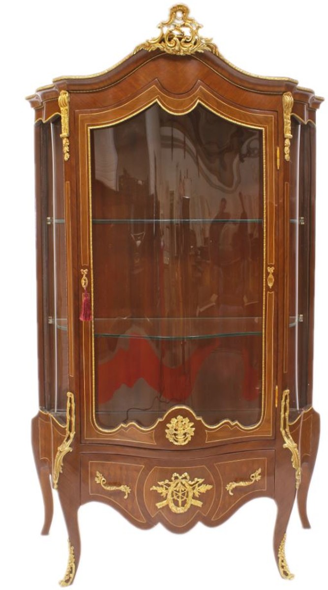Barock Vitrine 107 x 56 x H. 197 cm - Barock Möbel - Vitrinenschrank - Wohnzimmerschrank