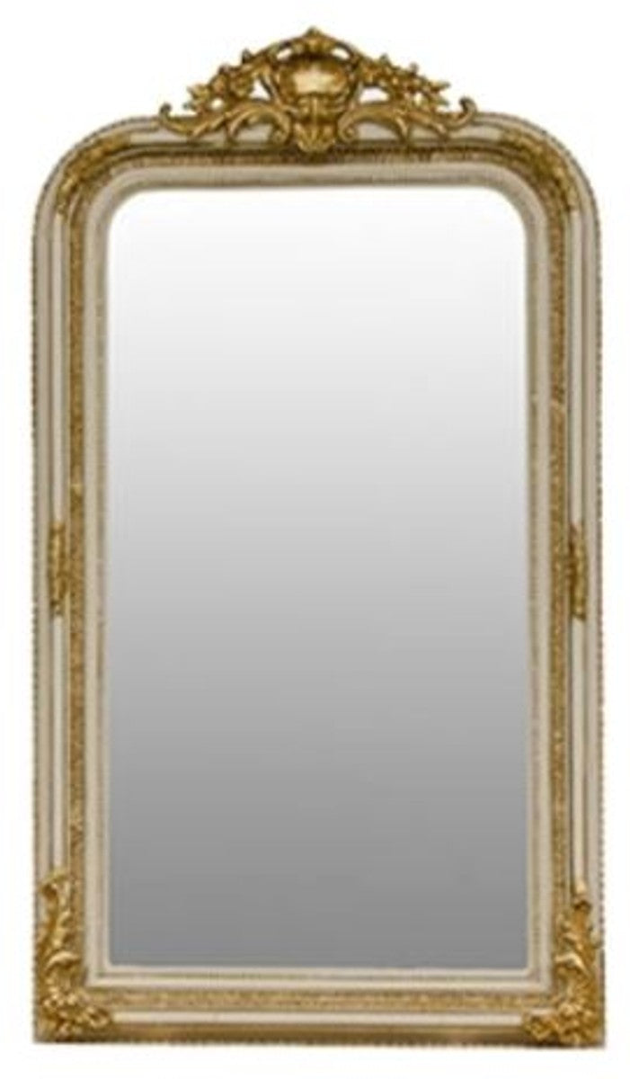 Barock Spiegel Creme / Gold 86 x H. 155 cm - Wohnzimmermöbel im Barockstil