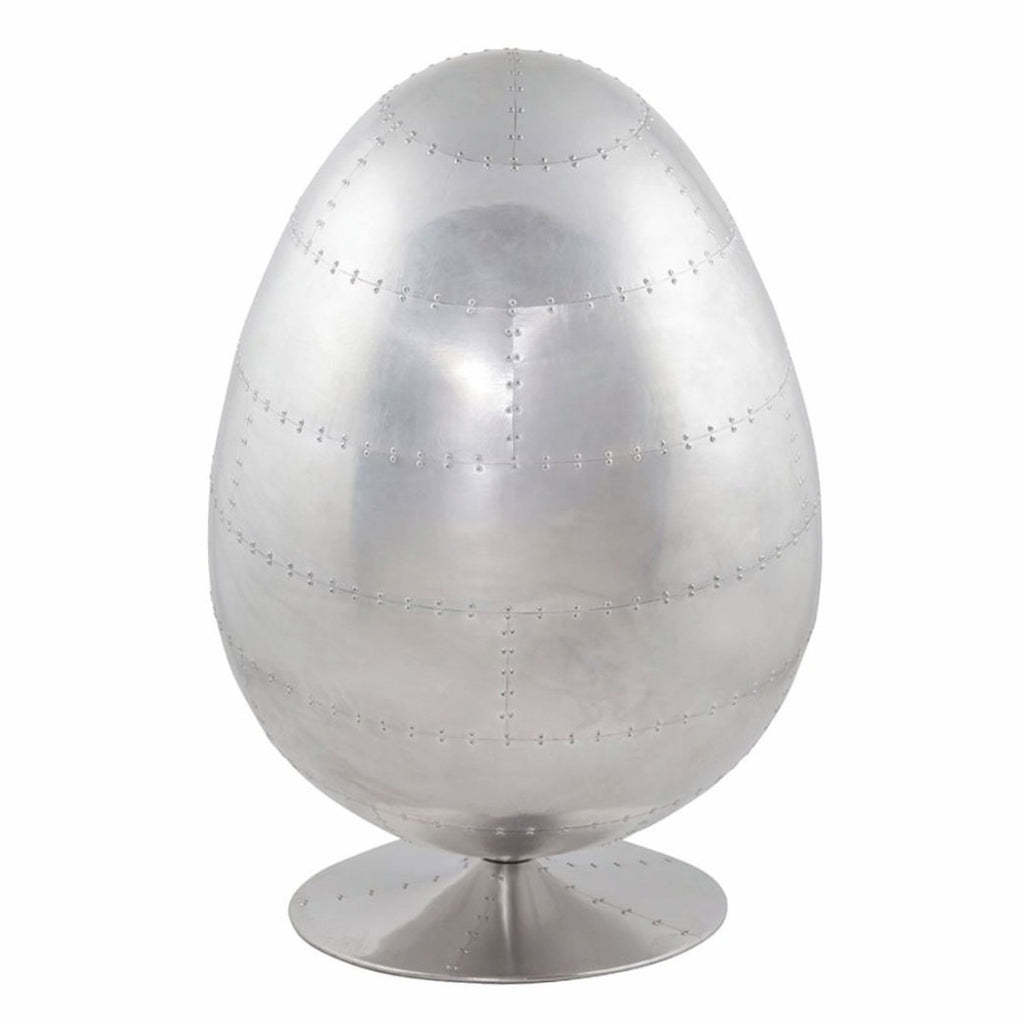 Aluminium Drehsessel mit Kunstleder Silber / Dunkelbraun H. 133 cm - Aluminium Möbel