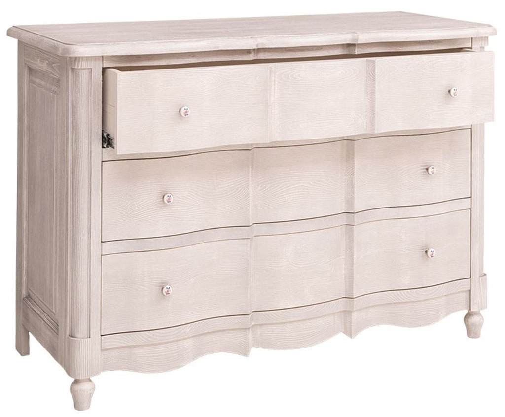 Barock Landhausstil Kommode mit 3 Schubladen Hellgrau 130 cm