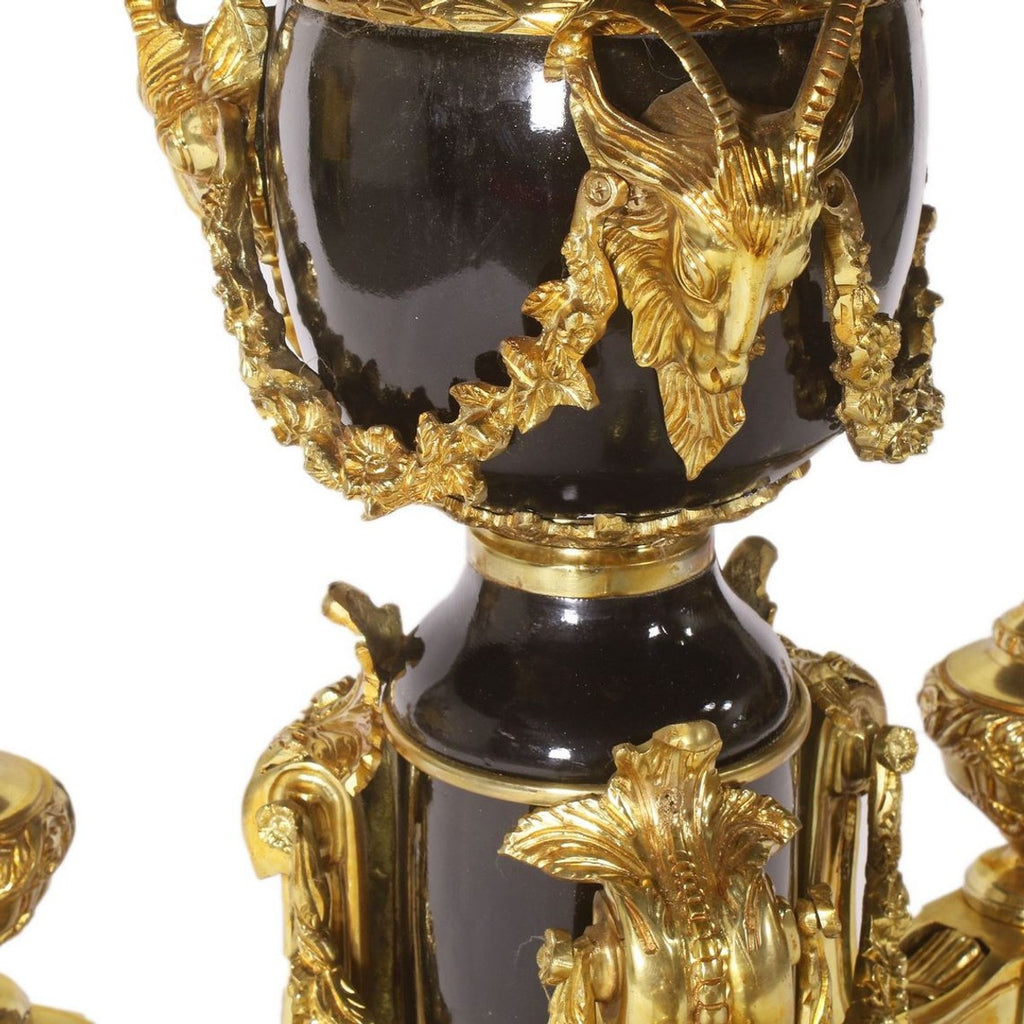 Barock Esstisch Dunkelbraun / Mehrfarbig / Gold - Prunkvoller Massivholz Esszimmertisch im Barockstil - Barock Esszimmer Möbel - Edel & Prunkvoll