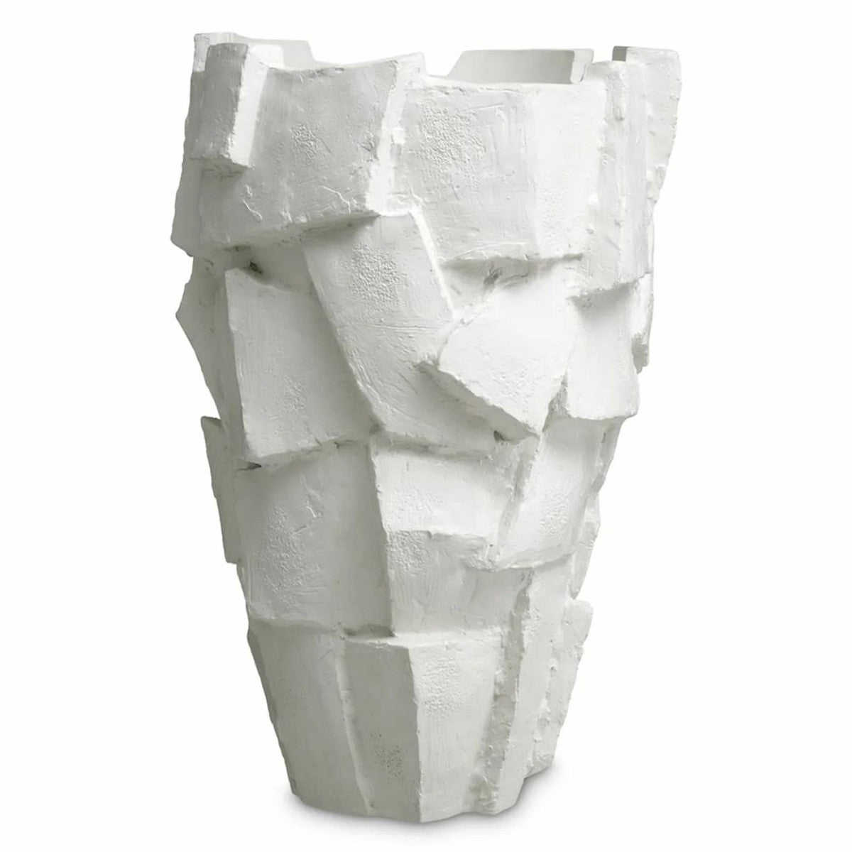 Luxus Fiberglas Blumentopf Matt Weiß H. 106,5 cm - Luxus Qualität