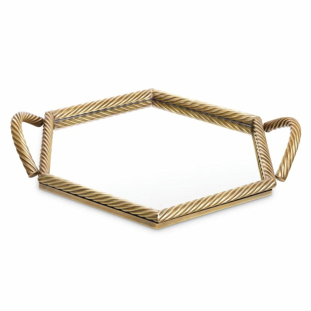 Luxus Serviertablett Vintage Messing 51 cm - Gastronomie Accessoires