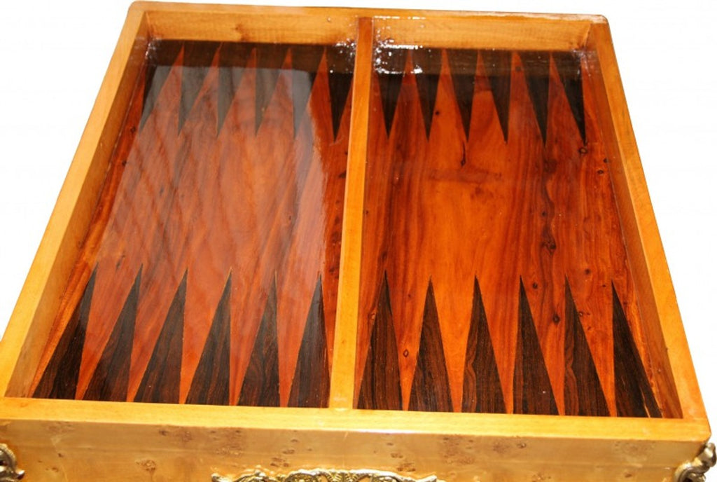 Barock Spieltisch Schach / Backgammon Tisch Mahagoni L 60 x B 60 x H 71 cm - Möbel Antik Stil Barock