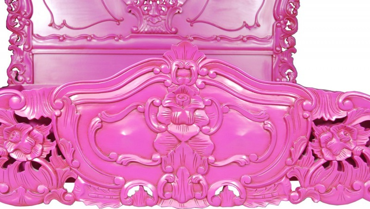 Barock Bett Pure Baroque Pink 160 x 200 cm aus der Luxus Kollektion von Casa Padrino