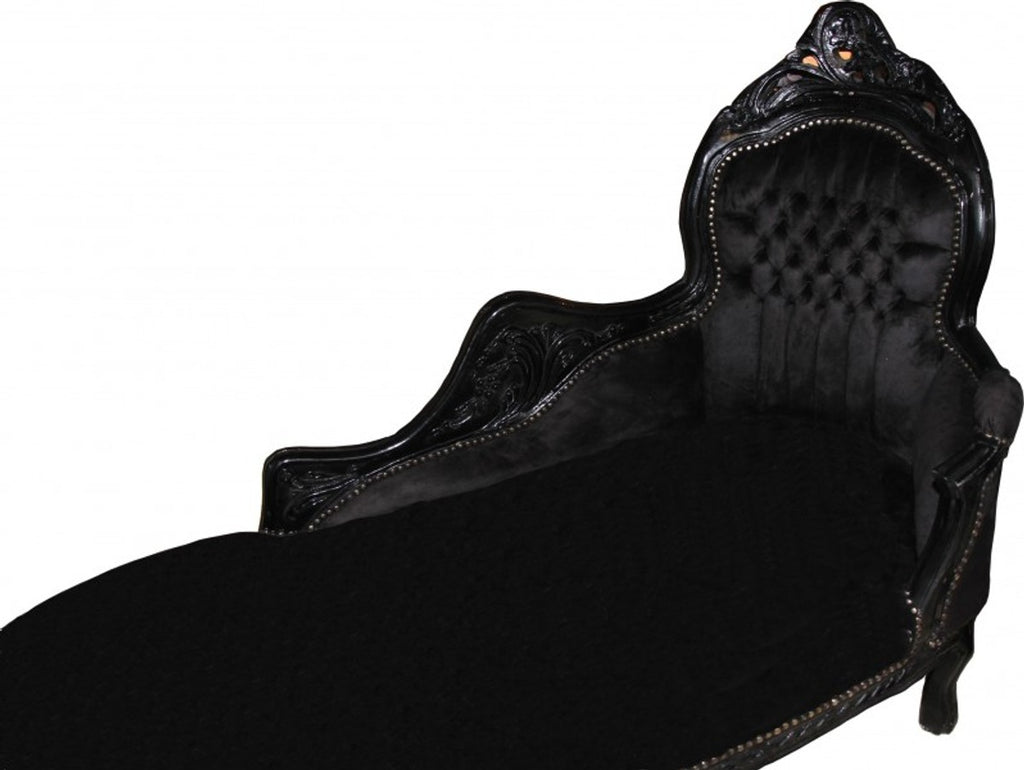 Barock Chaiselongue King Schwarz / Schwarz Mod2