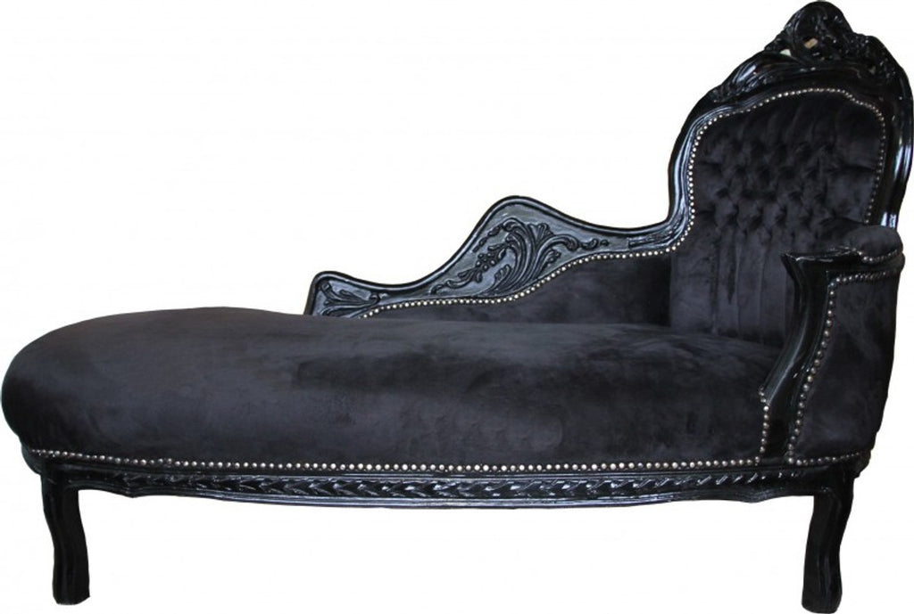 Barock Chaiselongue King Schwarz / Schwarz Mod2